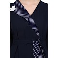 Designer abaya with Polka dotted frills- Navy Blue